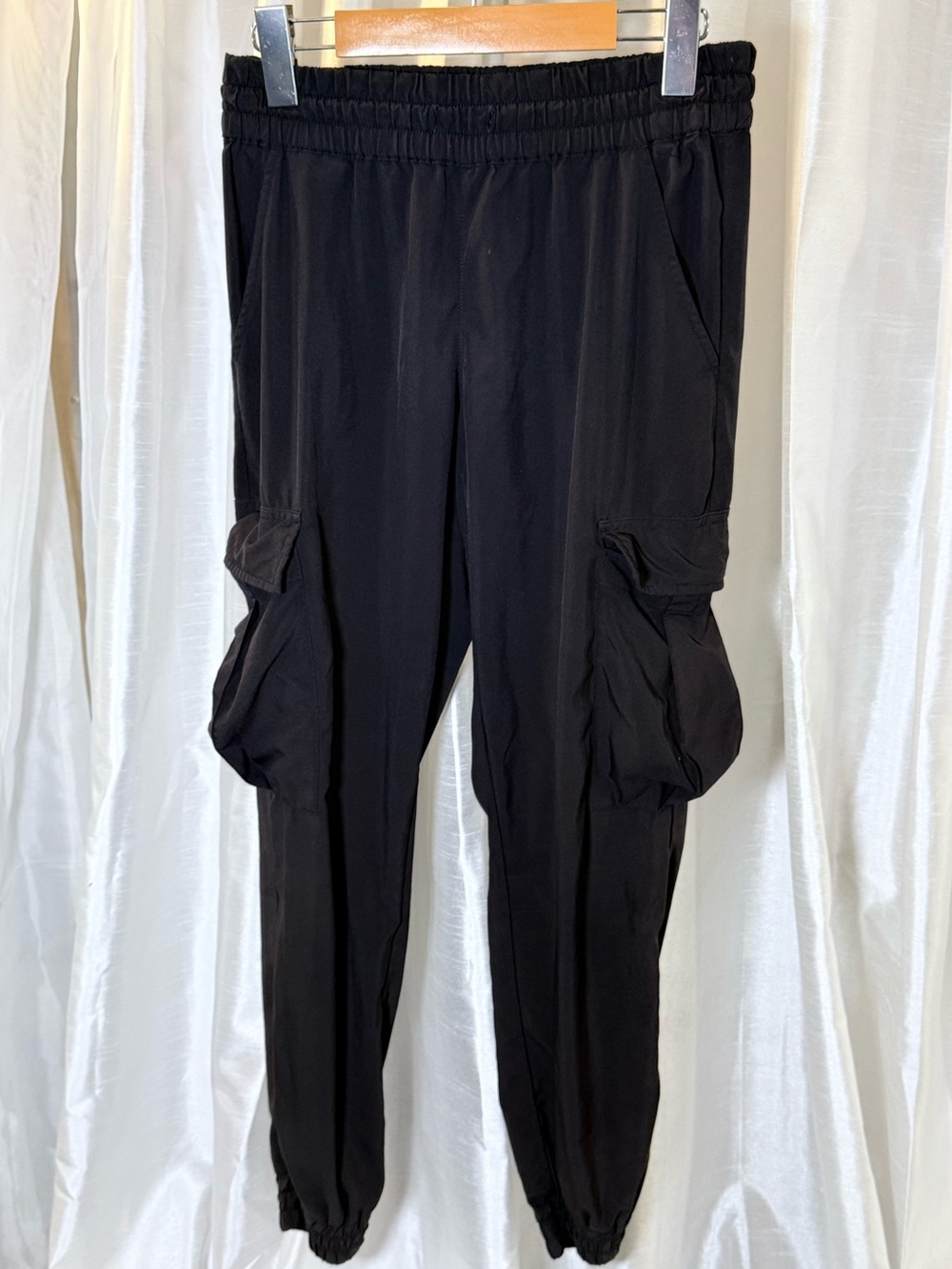 TNA Black Men's Cargo Joggers with Elastic Waist